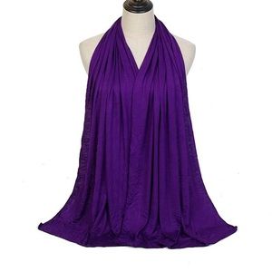 Super soft and stretchy jersey hijabs shawl Purple hijab